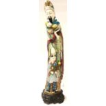 Tall painted cast immortal figure, H: 65 cm. Not available for in-house P&P, contact Paul O'Hea at