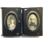 Pair of bakelite vesta cases, each with portraits, 5 x 4 cm, one A/F. P&P Group 1 (£14+VAT for the