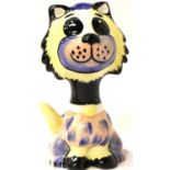 Lorna Bailey cat, Muppet, H: 13 cm. P&P Group 1 (£14+VAT for the first lot and £1+VAT for subsequent