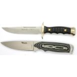 Two fixed blade knives, VTech and Muelay, blade L: 11 cm and 10 cm. P&P Group 2 (£18+VAT for the