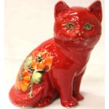 Anita Harris cat signed in gold in floral pattern. P&P Group 1 (£14+VAT for the first lot and £1+VAT