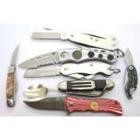Box of seven multi blade/tool knives. P&P Group 2 (£18+VAT for the first lot and £3+VAT for