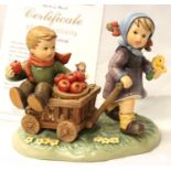 Hummel figurines; Autumn Arrival, 2016 first issue. H: 13 cm. P&P Group 2 (£18+VAT for the first lot