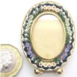 Miniature Micro Mosaic photo frame, L: 4.5 cm. P&P Group 1 (£14+VAT for the first lot and £1+VAT for