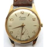 Gents Everite vintage 17 jewel gold plated automatic wristwatch. P&P Group 1 (£14+VAT for the
