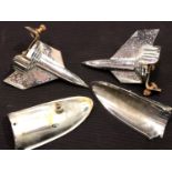 Pair of 1957 Chevrolet tail fins with mounts. P&P Group 3 (£25+VAT for the first lot and £5+VAT