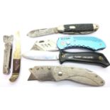 Collection of folding knives. P&P Group 2 (£18+VAT for the first lot and £3+VAT for subsequent lots)