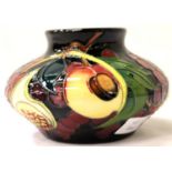 Moorcroft squat baluster vase in the Queens Choice pattern, H: 11 cm. P&P Group 1 (£14+VAT for the