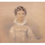 Unattributed 19th Century pencil and charcoal portrait of Jane Briggs (1817-189) 13 x 17 cm,