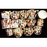 Fourteen Royal Crown Derby coffee cans of varying design. Not available for in-house P&P, contact