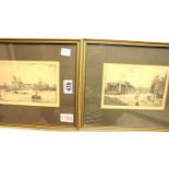 Two framed lithographs of Liverpool, 18 x 11cm. P&P Group 3 (£25+VAT for the first lot and £5+VAT