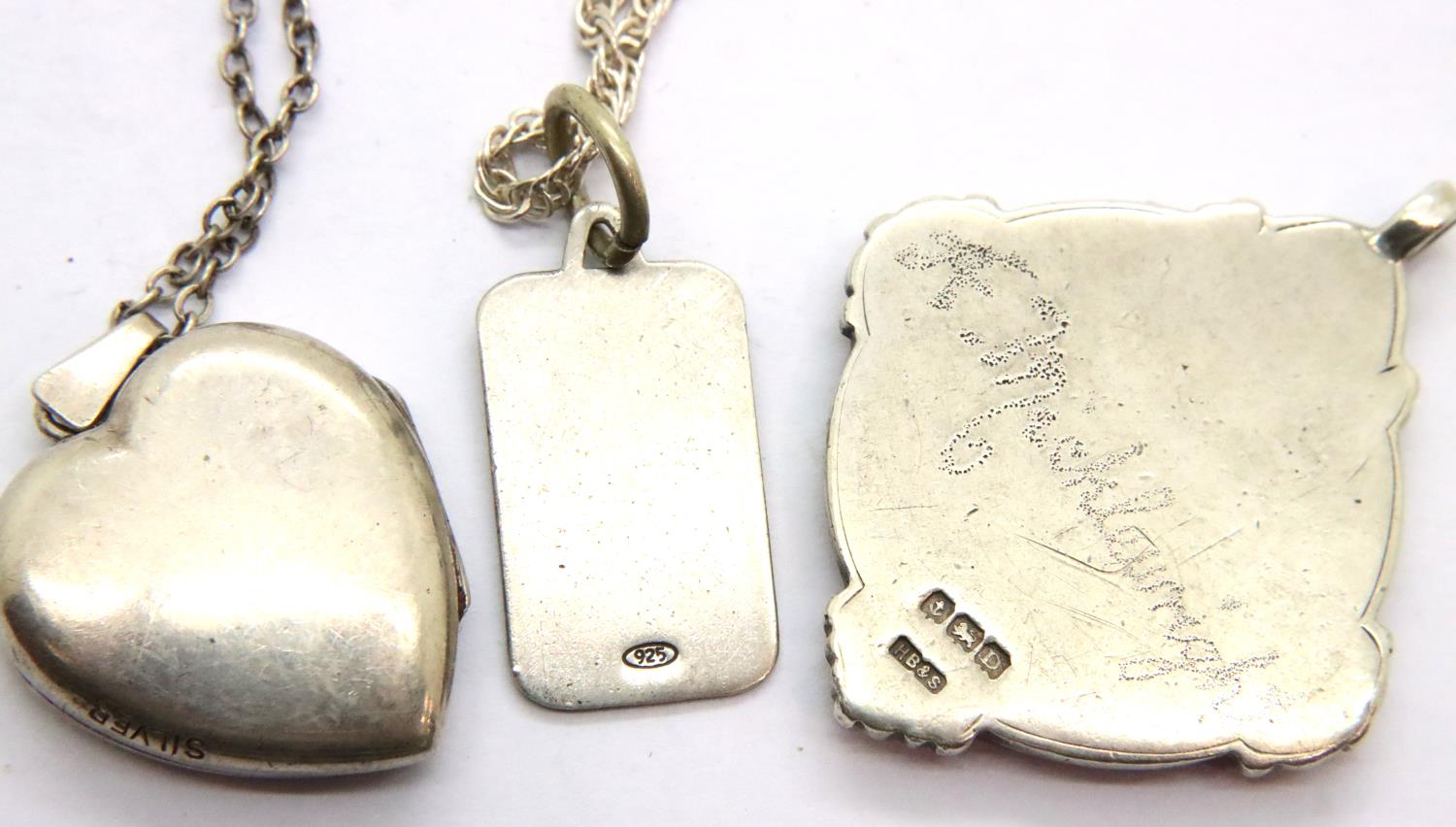 925 silver St Christopher pendant necklace, a vintage heart locket and a gold washed silver fob, - Image 2 of 3