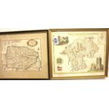 Robert Morden map of Norfolk and a Thomas Morle map of Westmoreland. Not available for in-house P&P,