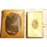 Victorian ivory and leather bound book of Common Prayer and a Mauchline bound volume - The