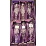 Set of six unused Edinburgh Crystal champagne glasses. P&P Group 3 (£25+VAT for the first lot and £