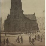 LAWRENCE STEPHEN LOWRY RA (1887-1976) limited edition print St Simons Church, signed lower right,