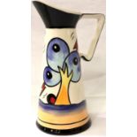 Lorna Bailey large jug in the Bursley Way pattern, H: 27 cm. P&P Group 3 (£25+VAT for the first