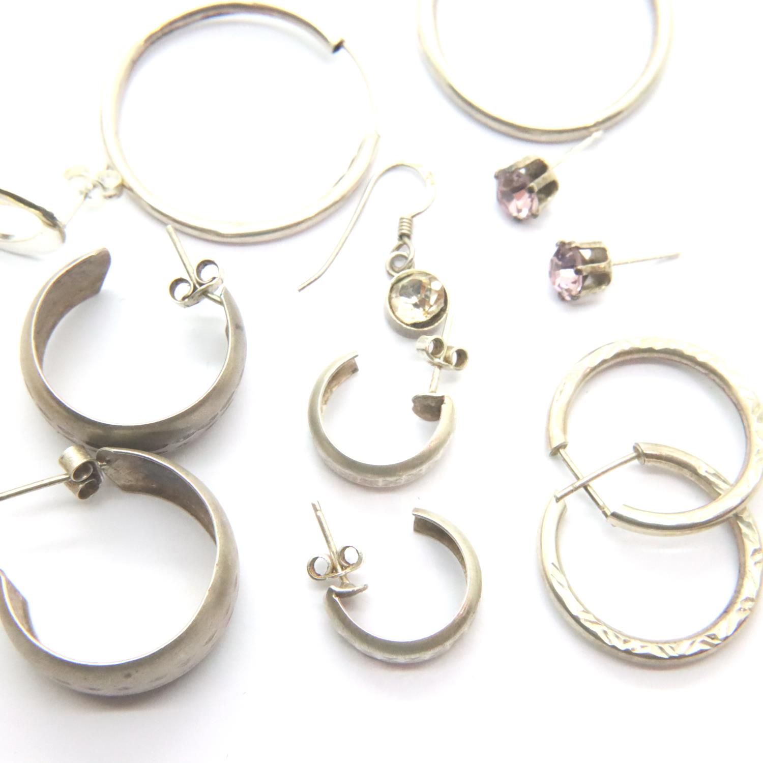 Collection of assorted silver earrings, some stone set, combined 30g. P&P Group 1 (£14+VAT for the - Image 4 of 5