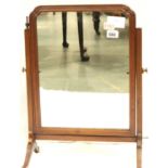 An Edwardian mahogany framed toilet mirror, H: 60 cm. Not available for in-house P&P, contact Paul