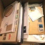 Box of world postage stamps, used and unused. P&P Group 3 (£25+VAT for the first lot and £5+VAT