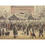 LAWRENCE STEPHEN LOWRY RA (1887-1976) limited edition print Market Scene In A Northern Town,