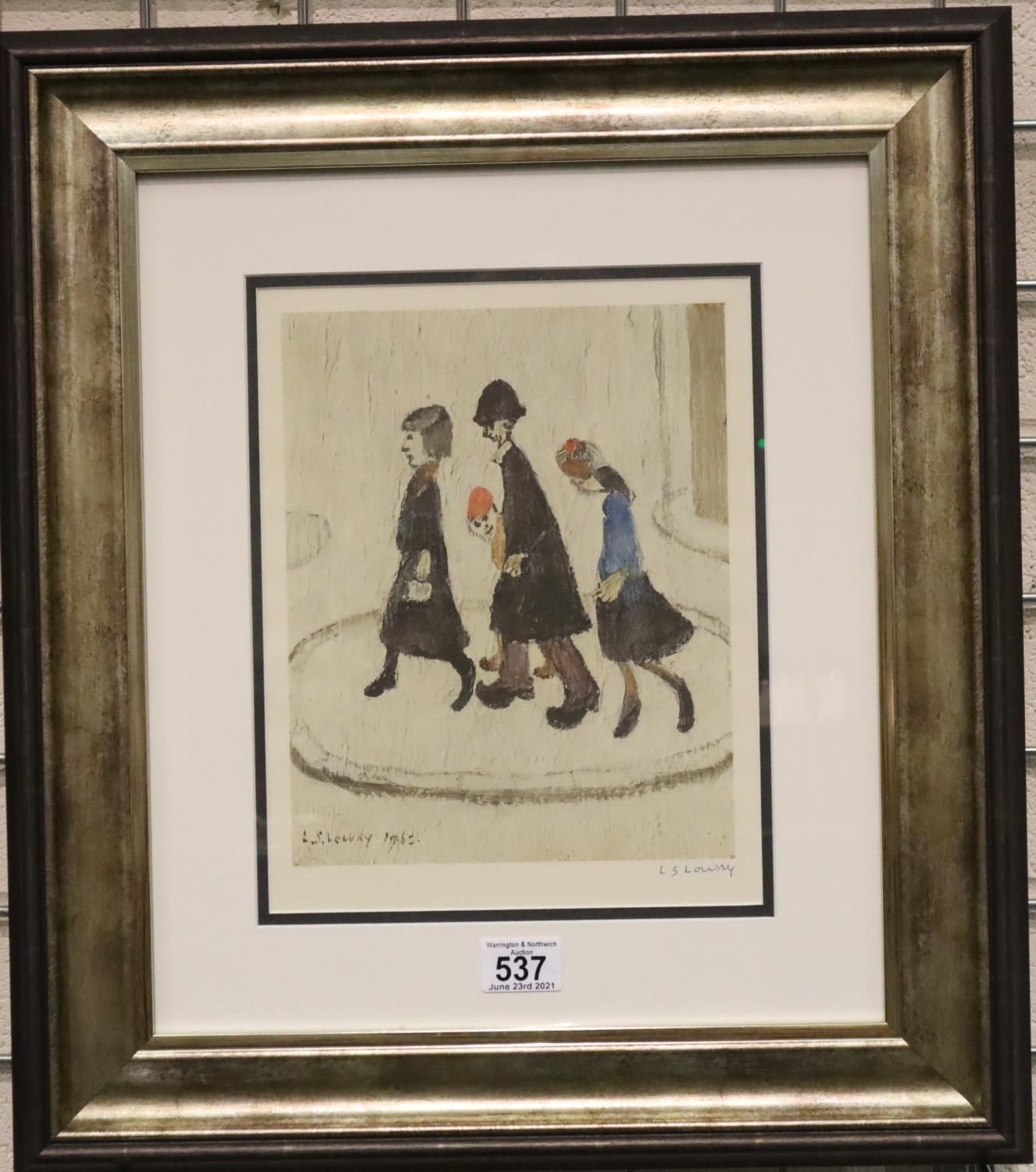 LAURENCE STEPHEN LOWRY RA (1887-1976) limited edition print, The Family, signed to lower right , - Image 2 of 4