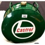 Green Castrol petrol can with brass cap, H: 38 cm. P&P Group 3 (£25+VAT for the first lot and £5+VAT