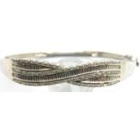 925 silver stone set bangle, D: 6 cm. P&P Group 1 (£14+VAT for the first lot and £1+VAT for