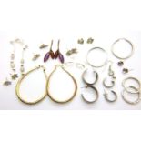Collection of assorted silver earrings, some stone set, combined 30g. P&P Group 1 (£14+VAT for the