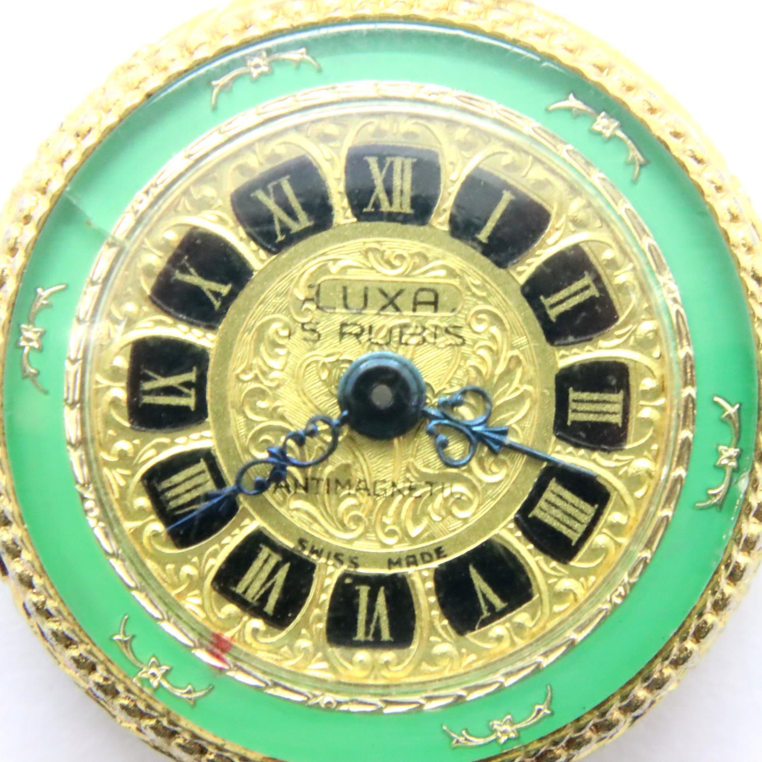 Gold plated Luxa fob watch, D: 2.2 cm, working at lotting. P&P Group 1 (£14+VAT for the first lot - Image 4 of 4