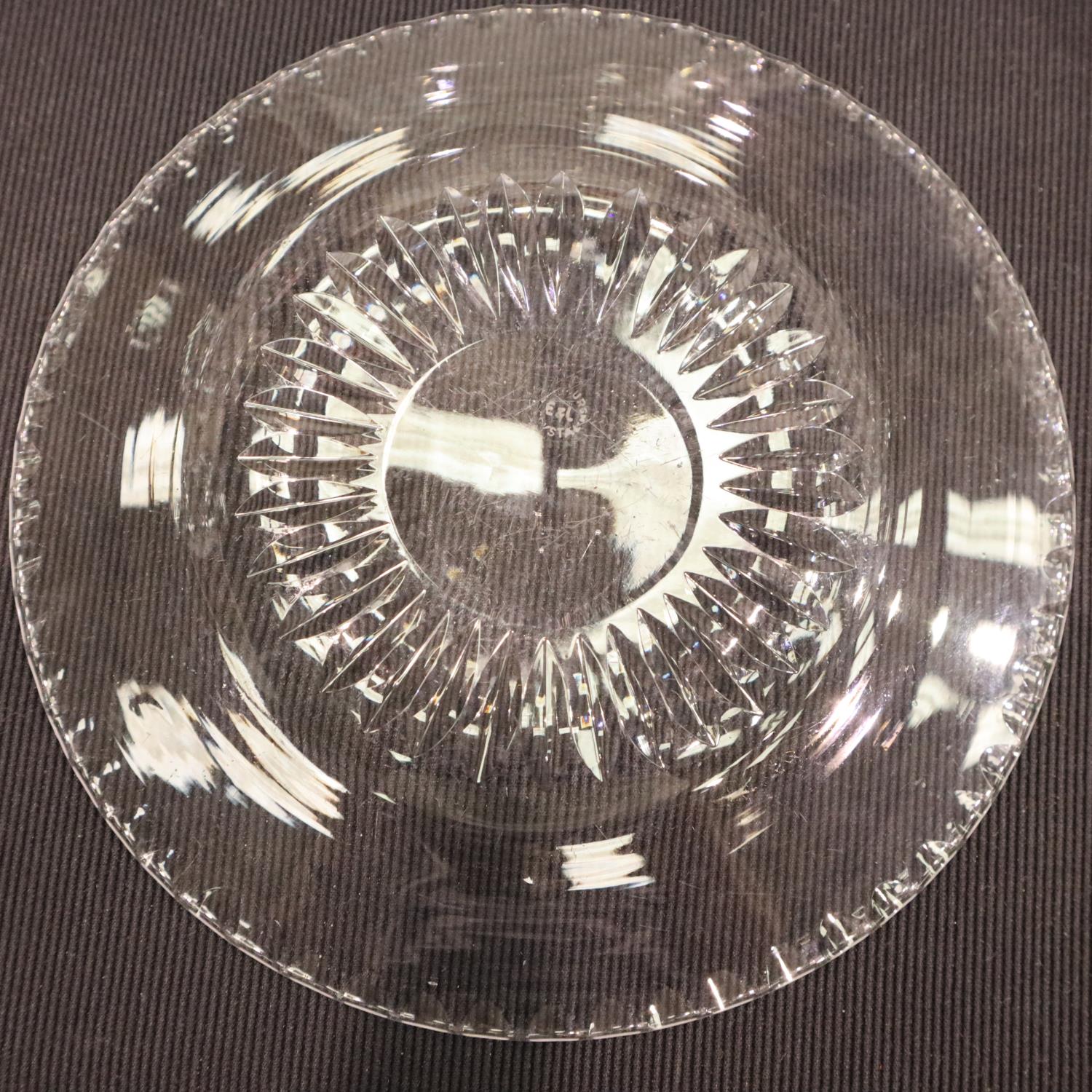 A set of eight Brierley crystal cake plates (some with small chips) and eight mixed Edinburgh - Image 3 of 3
