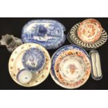 A collection of early English ceramics, including Derby, Spode, Wedgwood and others. Not available