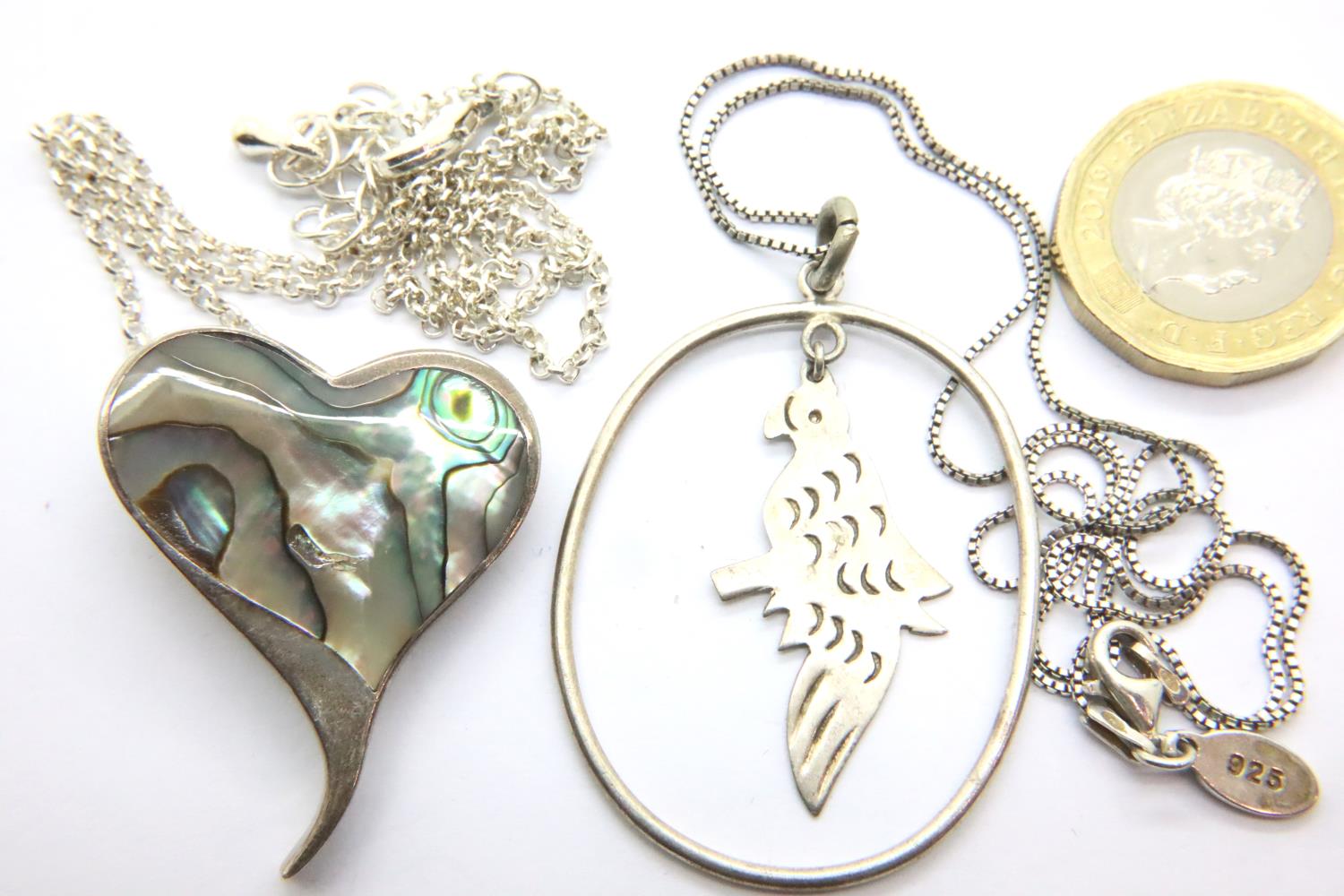 Two silver pendant necklaces, one stone set. P&P Group 1 (£14+VAT for the first lot and £1+VAT for