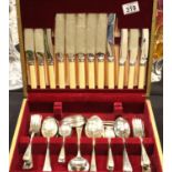 Cased Walker & Co nickel silver cutlery set. P&P Group 3 (£25+VAT for the first lot and £5+VAT for