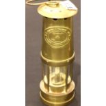 20th century Welsh brass miners lamp. P&P Group 3 (£25+VAT for the first lot and £5+VAT for