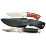 Sheffield sheath knife and another. P&P Group 2 (£18+VAT for the first lot and £3+VAT for subsequent