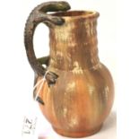 Ceramic lizard handle jug, H: 20 cm. P&P Group 2 (£18+VAT for the first lot and £3+VAT for