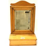 A Victorian pine wall mounting candle box with mirror, 28 x 14 x 48 cm H. P&P Group 3 (£25+VAT for