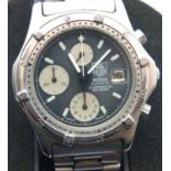 Tag Heuer 2000 chronograph stainless steel wristwatch, with black dial and original box in good