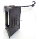 WWI French folding bunker lantern (no glass). P&P Group 2 (£18+VAT for the first lot and £3+VAT