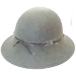 WWII Zuckerman helmet, marked with Allen West factory logo and leather liner, this company made