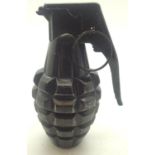 American WWII full size replica MK II pineapple hand grenade in black. P&P Group 2 (£18+VAT for