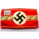 German WWII re-enactment political embroidered wool armband of three piece construction. P&P Group 1