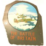 WWII relic Aircraft panel with Battle of Britain memorial painting, 65 x 53 cm. P&P Group 3 (£25+VAT