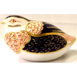 Royal Crown Derby Quail bird with gold stopper. P&P Group 1 (£14+VAT for the first lot and £1+VAT