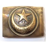 WWI Ottoman Turkish theatre made belt buckle, sand cast from melted down shell casings. P&P Group