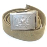 Post War Turkish canvas belt with aluminium buckle. P&P Group 1 (£14+VAT for the first lot and £1+