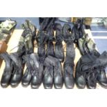 Thirteen pairs of British Army issue jungle boots. Not available for in-house P&P, contact Paul O'