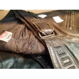 Pair of Shoei leather motorcycle trousers, size 50. Not available for in-house P&P, contact Paul O'