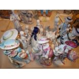 Tray of mixed ceramic figurines. Not available for in-house P&P, contact Paul O'Hea at Mailboxes